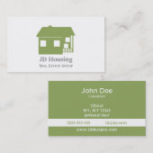 Mod Green White Classy Real estate business cards Visitekaartje (Voorkant / Achterkant)