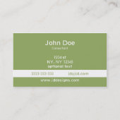 Mod Green White Classy Real estate business cards Visitekaartje (Achterkant)