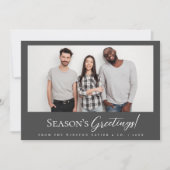 Mod Grey Business Christmas Team foto Feestdagenkaart (Voorkant)