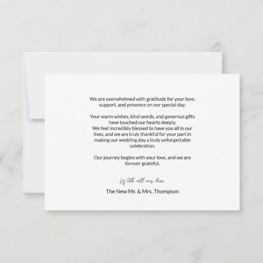 Mod Grey Fotocollage Aangepaste bruiloft afbeeldin Bedankkaart (Achterkant)