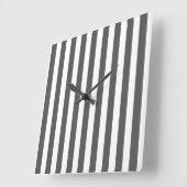 Mod Grey Stripes Pattern Vierkante Klok (Hoek)