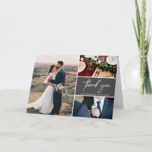 Mod Grey Wedding Custom foto's Handlettering Kaart