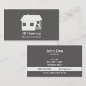 Mod Grijs Wit Klasse Makelaardij  visitekaartjes (Voorkant / Achterkant)