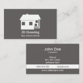 Mod Grijs Wit Klasse Makelaardij visitekaartjes (Voorkant / Achterkant)