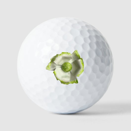 MOD Groene Magnolia Bloem Aangepaste Logo Bloem Golfballen (Voorkant)