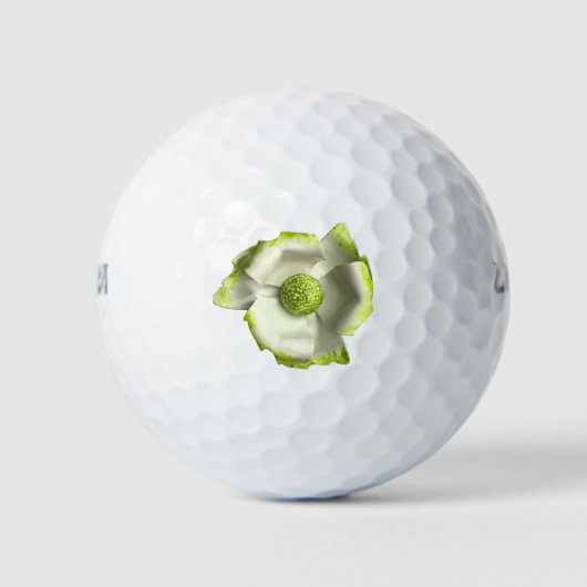 MOD Groene Magnolia Bloem Aanpassen Logo Floral Golfballen (Voorkant)