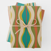 Mod Groove Retro Patronen Inpakpapier Vel (In situ)