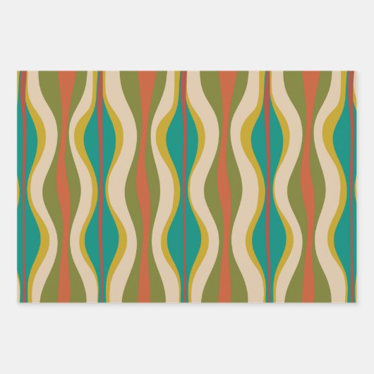 Mod Groove Retro Patronen Inpakpapier Vel (Voorkant)