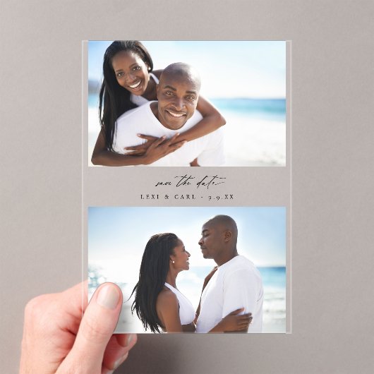 MOD H Duo Foto De datum opslaan Acryl Uitnodigingen (Insitu (Draagbaar))