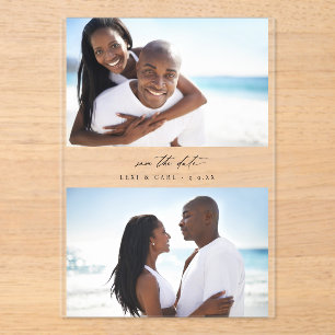 MOD H Duo Foto De datum opslaan Acryl Uitnodigingen