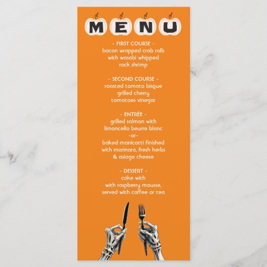 Mod Halloween Bruiloft Party Menu (Voorkant)