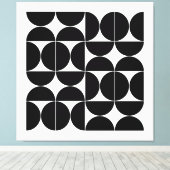 Mod halve cirkels in zwart canvas afdruk (Insitu (Houten vloer))