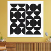 Mod halve cirkels in zwart canvas afdruk (Insitu (Woonkamer))