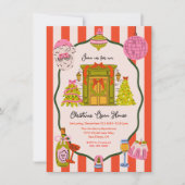 Mod Hand Drawn Christmas Open House Kaart (Voorkant)