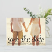 Mod Handgeschreven Script Sla de datumaankondiging Kaart (Staand voorkant)