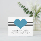 Mod hart De datum opslaan, blauw Briefkaart (Staand voorkant)
