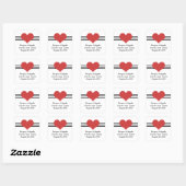 Mod hart De datum Stickers opslaan, rood (Vel)