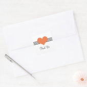 Mod hart Hartelijk dank Stickers, Oranje Vierkante Sticker (Envelop)