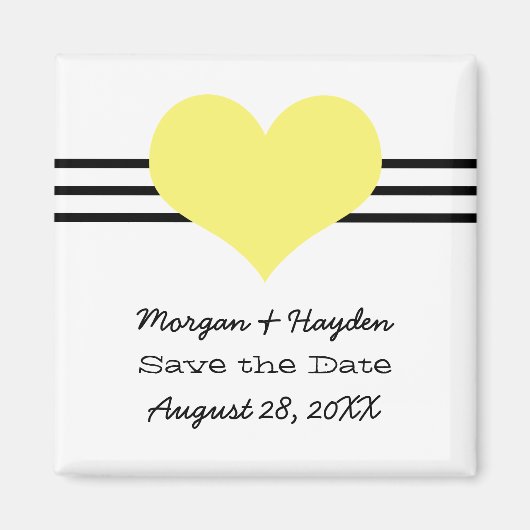 Mod hart Opslaan Datum magneet, Geel Magneet (Voorkant)