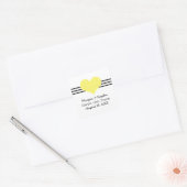 Mod hart Opslaan Datum Stickers, Geel Vierkante Sticker (Envelop)