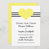 Mod hart Opslaan Datum uitnodiging, Geel Save The Date (Voorkant / Achterkant)
