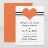 Mod hart Opslaan Datum uitnodiging, Oranje Save The Date (Voorkant / Achterkant)