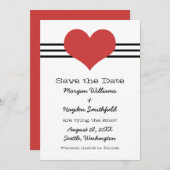 Mod hart Opslaan Datum uitnodiging, rood Save The Date (Voorkant / Achterkant)