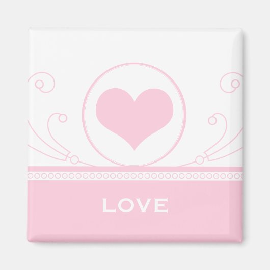 Mod-hartsdraden Magnet, Licht Roze Magneet (Voorkant)