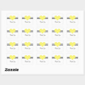 Mod Heart Dank jullie Stickers, Geel Vierkante Sticker (Vel)