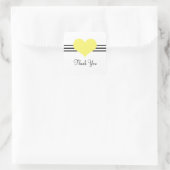 Mod Heart Dank jullie Stickers, Geel Vierkante Sticker (Tas)