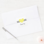 Mod Heart Dank jullie Stickers, Geel Vierkante Sticker (Envelop)
