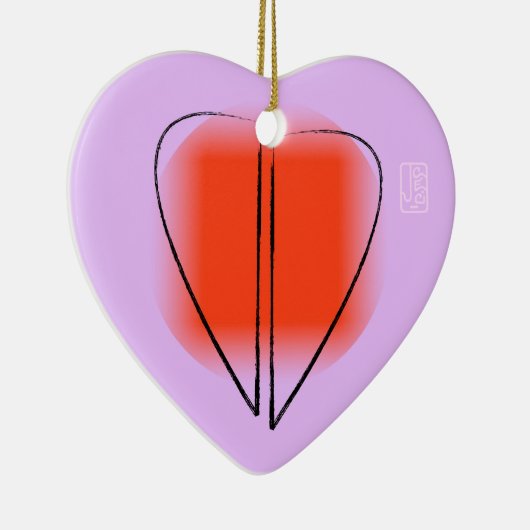 Mod Heart Love Heart-Shaped Keramisch Ornament (Rechts)