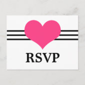 Mod Heart RSVP Briefkaart, Roze Uitnodiging Briefkaart (Voorkant)