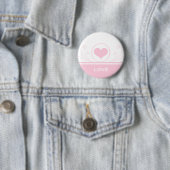 Mod Heart Swirls Button, lichtroze Ronde Button 5,7 Cm (In situ)