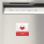 Mod Heart Swirls Magnet, Red Magneet (Insitu (Vaatwasser))