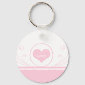 Mod Heart Swirls Sleutelhanger, lichtroze Sleutelhanger (Voorkant)