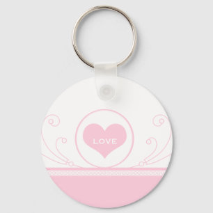 Mod Heart Swirls Sleutelhanger, lichtroze Sleutelhanger