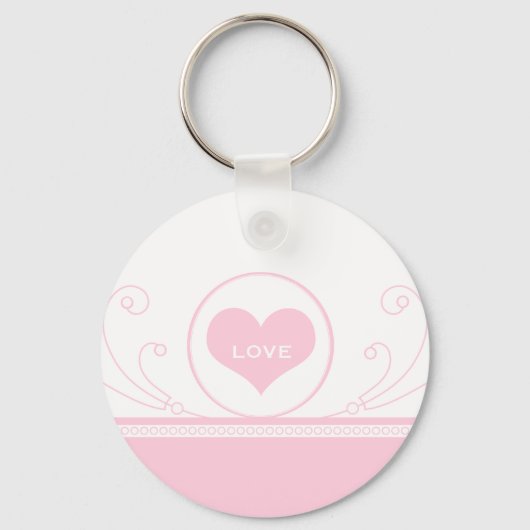 Mod Heart Swirls Sleutelhanger, lichtroze Sleutelhanger (Voorkant)