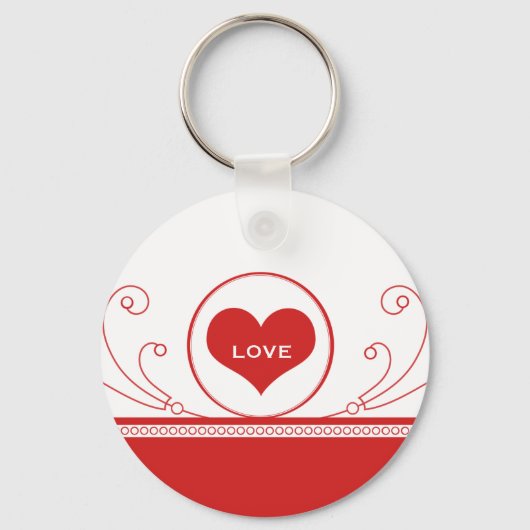 Mod Heart Swirls Sleutelhanger, Red Sleutelhanger (Voorkant)
