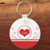 Mod Heart Swirls Sleutelhanger, Red Sleutelhanger (Voorkant)