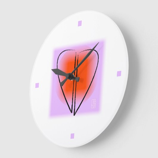 Mod Heart Wall Clock Grote Klok (Hoek)