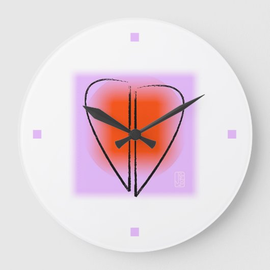 Mod Heart Wall Clock Grote Klok (Voorkant)