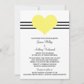 Mod Heart Wedding Invite, Geel Kaart (Voorkant)