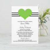 Mod Heart Wedding Invite, Green Kaart (Staand voorkant)