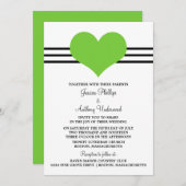 Mod Heart Wedding Invite, Green Kaart (Voorkant / Achterkant)