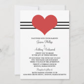 Mod Heart Wedding Invite, Red Kaart (Voorkant)