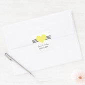 Mod Heart Wedding Stickers, Geel Vierkante Sticker (Envelop)