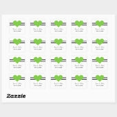 Mod Heart Wedding Stickers, Green Vierkante Sticker (Vel)