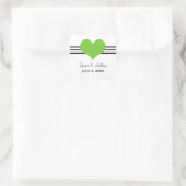 Mod Heart Wedding Stickers, Green Vierkante Sticker (Tas)