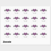 Mod Heart Wedding Stickers, Paars Vierkante Sticker (Vel)